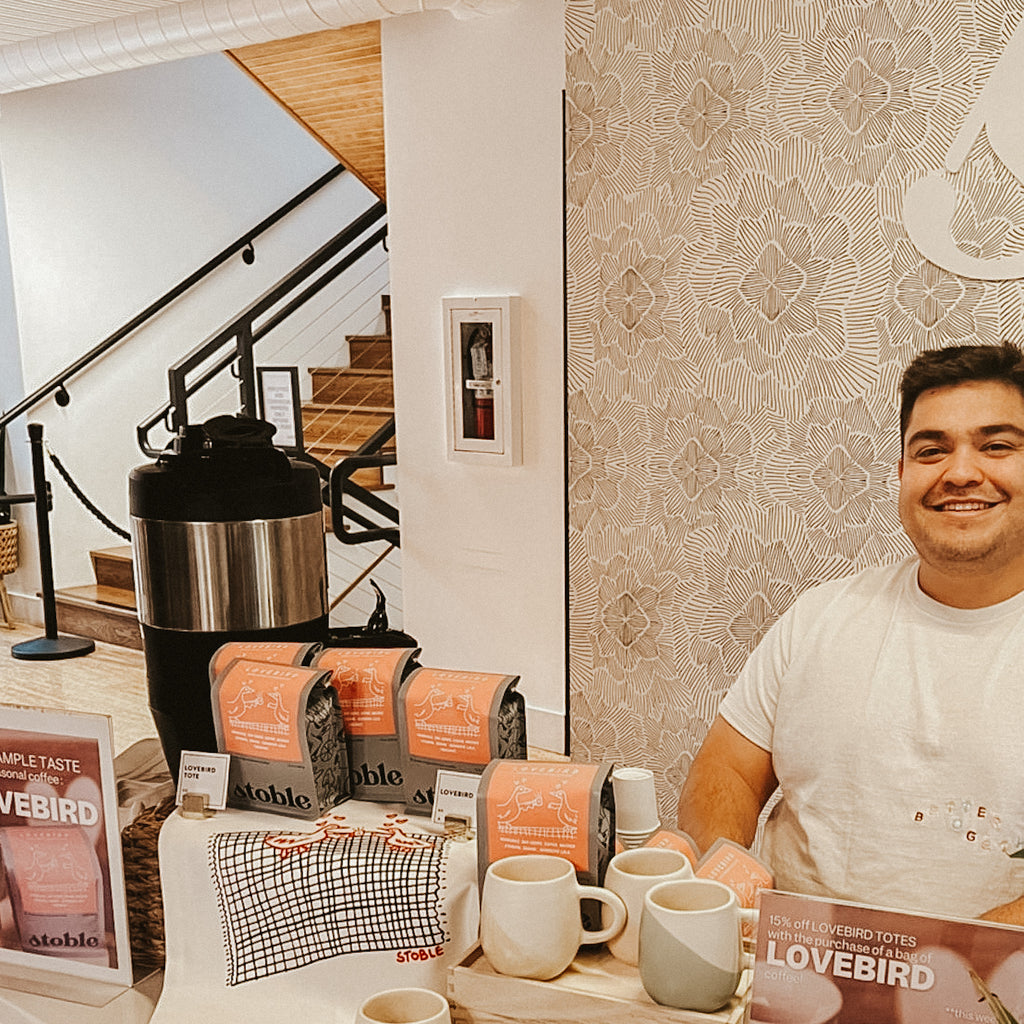 Richard serving up our seasonal Lovebird double origin at our pop-up market